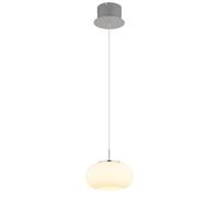 Netlighting Quintara Dome Pendant Nickel Matt Opal Glass Shade LED 3000K in Grey Netlighting Grey