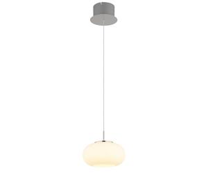Netlighting Quintara Dome Pendant Nickel Matt Opal Glass Shade LED 3000K in Grey Netlighting Grey