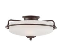 Luminosa Lighting Elstead Quoizel Griffin Bowl Semi Flush Ceiling Light Palladian Bronze