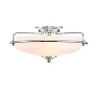 Luminosa Lighting Elstead Quoizel Griffin Bowl Semi Flush Ceiling Light Polished Chrome