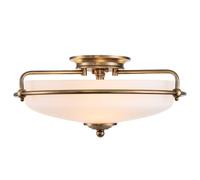 Quoizel Griffin Bowl Semi Flush Ceiling Light Weathered Brass Netlighting Yellow One Size