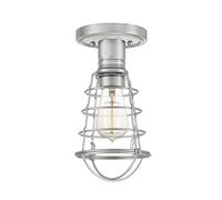 Netlighting Quoizel Mixon Semi Flush Ceiling Light Brushed Nickel in Grey Netlighting Grey