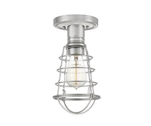 Netlighting Quoizel Mixon Semi Flush Ceiling Light Brushed Nickel in Grey Netlighting Grey