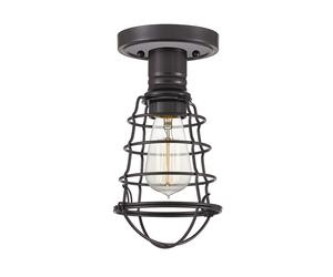 Netlighting Quoizel Mixon Semi Flush Ceiling Light Palladian Bronze in Brown Netlighting Brown