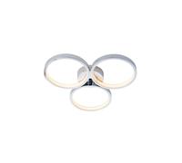 Netlighting Radius Modern Designer Round LED Semi Flush Ceiling Light Chrome Warm White IP44 in Grey Netlighting Grey