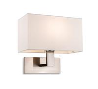 Netlighting Raffles Single Wall Brushed Steel with Rectangle Cream Shade in Grey Netlighting Grey