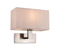 Netlighting Raffles Wall Lamp Brushed Steel with Rectangle Oyster Shade in Grey Netlighting Grey