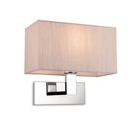 Netlighting Raffles Wall Lamp Chrome with Rectangle Oyster Shade in Grey Netlighting Grey