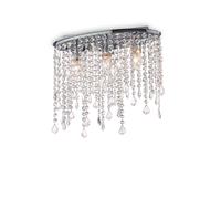 Netlighting Rain Clear 3 Light Small Ceiling Flush Light Chrome E14 in Grey Netlighting Grey