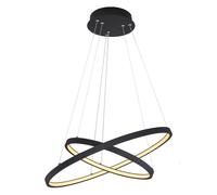Netlighting Ralph Twin Ring Pendant Ceiling Light Matt Black 2x LED Dimmable 3000K Netlighting Black