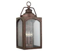 Netlighting Randhurst Outdoor 3 Light Large Wall Lantern Copper Oxide IP44 E14 in Brown Netlighting Brown