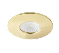 Netlighting Rhom CCT FireRated LED Recessed Downlight Satin Brass IP65 in Yellow Netlighting Yellow