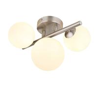 Netlighting Riha Globe Ceiling Light Nickel Matt Opal Glass Shade 3x G9 3000K in Grey Netlighting Grey