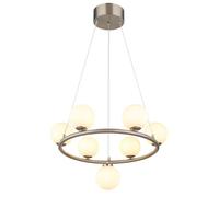 Netlighting Riha Globe Pendant Nickel Matt Balls Opal Glass Shade 7x G9 3000K in Grey Netlighting Grey