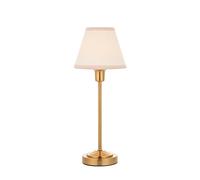 Netlighting Rise Vintage Brass Finish Table Lamp Fabric Ivy Shade 16cm E14 in White Netlighting White