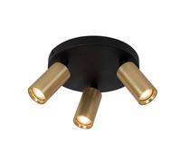 Netlighting Ritmo Ceiling spotlight Ø18cm 3xGU10 (MR11) Matt Gold Brass in Black Netlighting Black