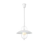 Netlighting Riva Rise & Fall Dome Pendant E27 Matt White Opal White Glass Shade Netlighting White