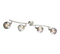 Netlighting Roman Ceiling Spotlight Bar Nickel Matt Glass Shade 4x E14 3000K in Grey Netlighting Grey