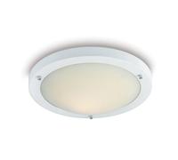 Netlighting Rondo 1 Light Flush Ceiling Light Matt White Opal Glass IP54 E27 Netlighting White