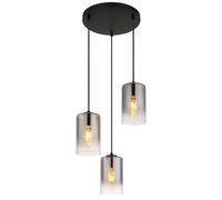 Netlighting Roy Cluster Pendant Ceiling Light Matt Black Smoke Glass Shade 3x E27 Netlighting Black