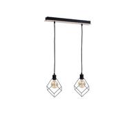 Netlighting Ruben Bar Pendant Ceiling Light Wood 55cm 2x E27 in Brown Netlighting Brown