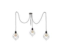 Netlighting Ruben Cluster Pendant Ceiling Light Wood 3x E27 in Black Netlighting Black