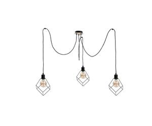 Netlighting Ruben Cluster Pendant Ceiling Light Wood 3x E27 in Black Netlighting Black