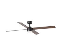Netlighting Rudder Large 4 Blade Ceiling Fan Black Walnut Light Smart in Brown Netlighting Brown