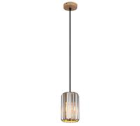 Netlighting Run Slim Pendant Wood Look K5 Crystals Smoke Colored 1x E27 in Brown Netlighting Brown