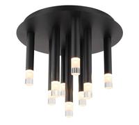 Luminosa Lighting Luminosa Ryan Multi Arm Semi Flush Ceiling Lamp Matt Black 9X G9