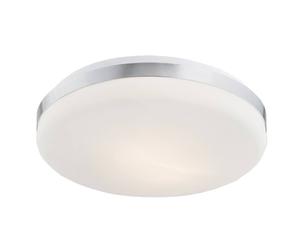 Netlighting Salado Flush Ceiling 2 Light Opal Matt Chrome in Silver Netlighting Silver