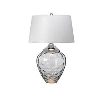 Netlighting Samara Table Lamp Metal Work Polished Nickel Smoked Glass in Grey Netlighting Grey