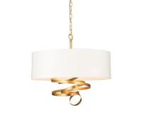 Netlighting 'SANREMO' Dimmable 3 Light Stylish Indoor Fabric Ceiling Pendant in White Netlighting White