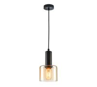 Netlighting Santia Modern 1 Light Dome Pendant Ceiling Light E27 in Black Netlighting Black