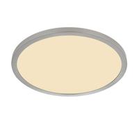 Netlighting Sapana 30cm Round Flush Ceiling Light Nickel Matt IP44 LED 3000K in Grey Netlighting Grey