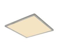 Netlighting Sapana 42cm Square Flush Ceiling Light Nickel Matt IP44 LED 3000K in Grey Netlighting Grey