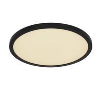 Luminosa Lighting Luminosa Sapana 30Cm Round Flush Ceiling Light Black Ip44 1X Rgb Led Dimmable 3000-6000K Remote Control Timer
