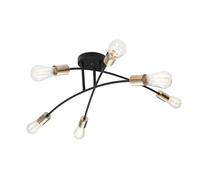 Netlighting Sarini 70cm Multi Arm Semi Flush Ceiling Lamp Black 6x E27 Netlighting Black