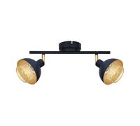 Netlighting Savio Twin Ceiling Spotlight Matt Black Gold 2xE14 Netlighting Black