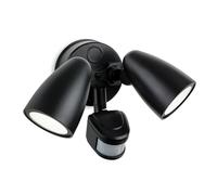 Netlighting Security Outdoor Integrated LED PIR Motion Sensor Twin Wall Spotlight Black IP54 Netlighting Black
