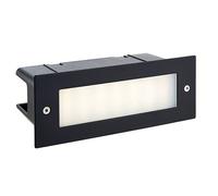 Netlighting Seina Integrated LED Outdoor Recessed Wall Light Textured Black Frosted IP44 Netlighting Black