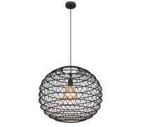 Luminosa Lighting Luminosa Senni 59Cm Wire Frame Pendant Ceiling Light Matt Black 1X E27