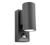 Netlighting Shelby LED 2 Light Outdoor Up Down Wall PIR Graphite IP65 in Black Netlighting Black