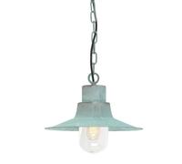 Netlighting Sheldon 1 Light Outdoor Ceiling Chain Lantern Verdigris IP44 E27 in Green Netlighting Green