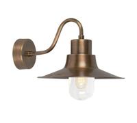 Netlighting Sheldon 1 Light Outdoor Fisherman Dome Wall Light Brass IP44 E27 in Yellow Netlighting Yellow