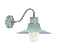 Netlighting Sheldon 1 Light Outdoor Fisherman Dome Wall Light Verdigris IP44 E27 in Green Netlighting Green