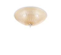 Netlighting Shell 3 Light Indoor Flush Wall Ceiling Light Gold with Amber Glass E27 Netlighting Gold