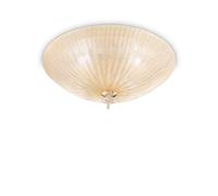 Netlighting Shell 4 Light Indoor Flush Wall Ceiling Light Gold with Amber Glass E27 Netlighting Gold