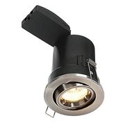 Netlighting Shieldplus Fir 1 Light Recessed Tilt Downlight Satin Nickel Plate GU10 in Grey Netlighting Grey