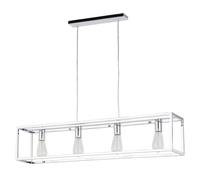 Netlighting Sigalo Industrial Retro 4 Light Bar Pendant Ceiling Light E27 in Silver Netlighting Silver